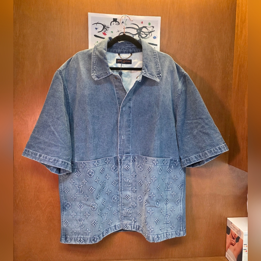 MADE IN ITALY LOUIS VUITTON CARPENTER DENIM SET [Short-Sleeved Denim Workwear]